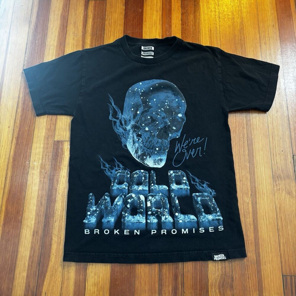Broken Promises Zumies Cold World Skull TShirt Mens Small Graphic Tee Streetwear
